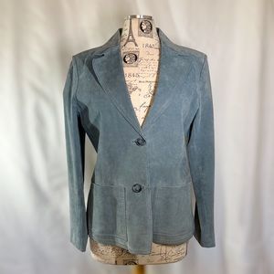 Bernardo Vintage Blue Leather Women’s Blazer